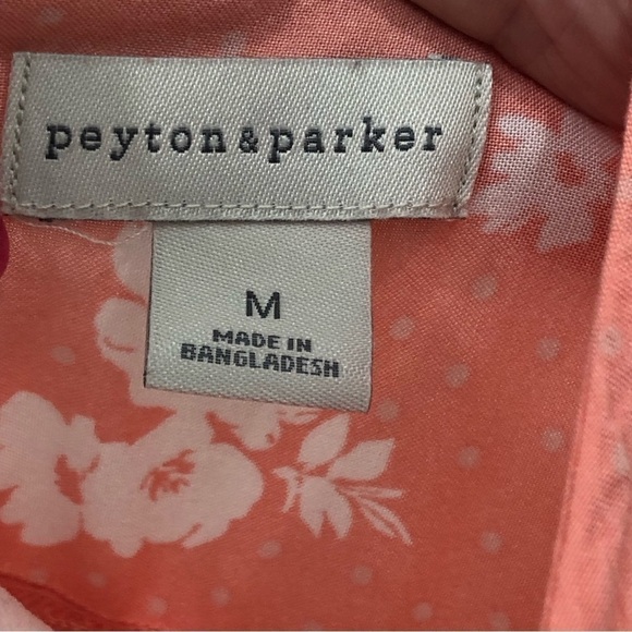 PEYTON & Parker midi length button front shirtwaist dress. Floral and dots. Sz M - Picture 6 of 7